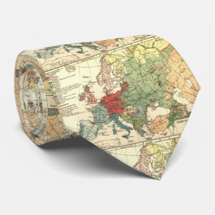 Språklig karta för vintage av Europa (1907) Slips