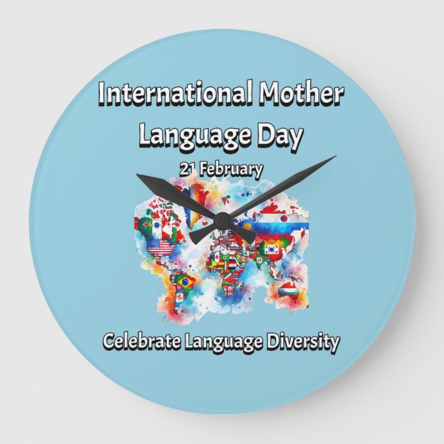 Språklig mångfald. Internationell Mor Stor Klocka (Framsida)
