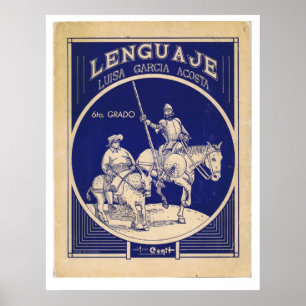 Språklig text för spanska Don Quixote Sancho Panza Poster