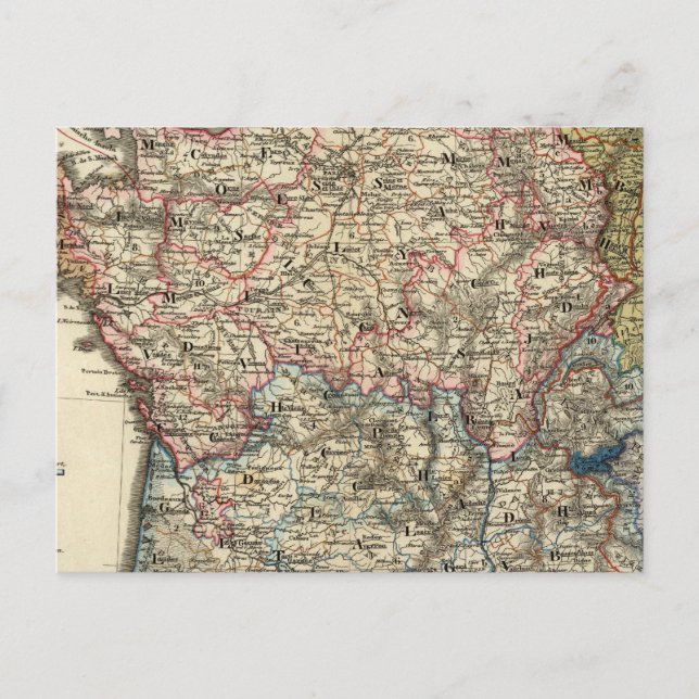 Språkligt karta i Frankrike Vykort (Framsida)