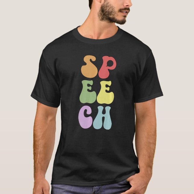 Språkpatolog SLP Premium för Groovy Tal T Shirt (Framsida)
