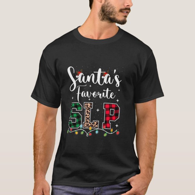 Språkpatologer i Santa s Favorite SLP Tal T Shirt (Framsida)
