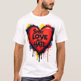 Sprakta Kärlek, inte hate - Graffiti Heart T Shirt