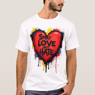Sprakta Kärlek, inte hate - Graffiti Heart T Shirt
