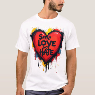 Sprakta Kärlek, inte hate - Graffiti Heart T Shirt