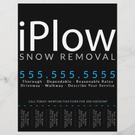 Spräng. Borttagning av snö. Snö Plowing Tearsheet Reklamblad