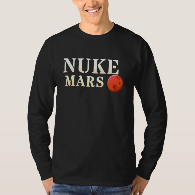 Spräng Mars Planet Solsystem Astronomi Rymden T Shirt (Framsida)