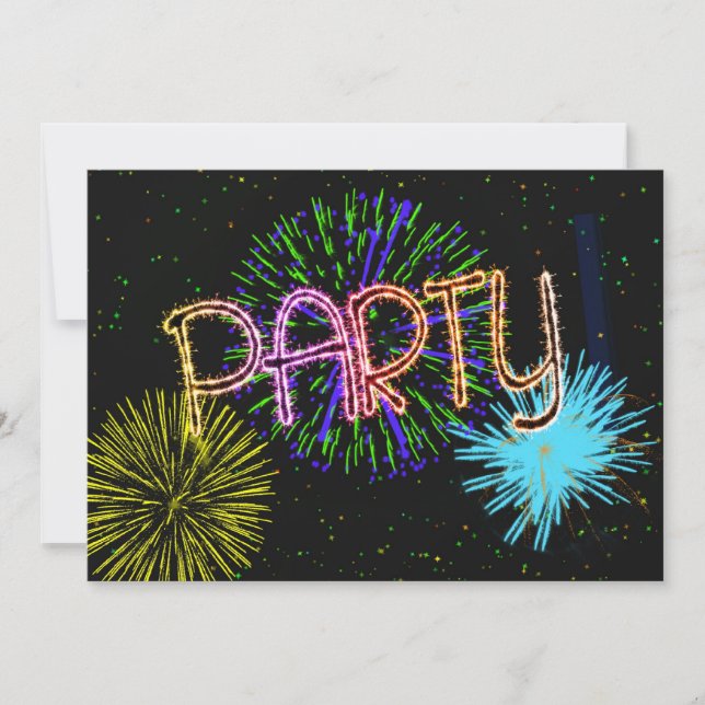 Sprängning av inbjudan till fyrverkeripart (Framsida)