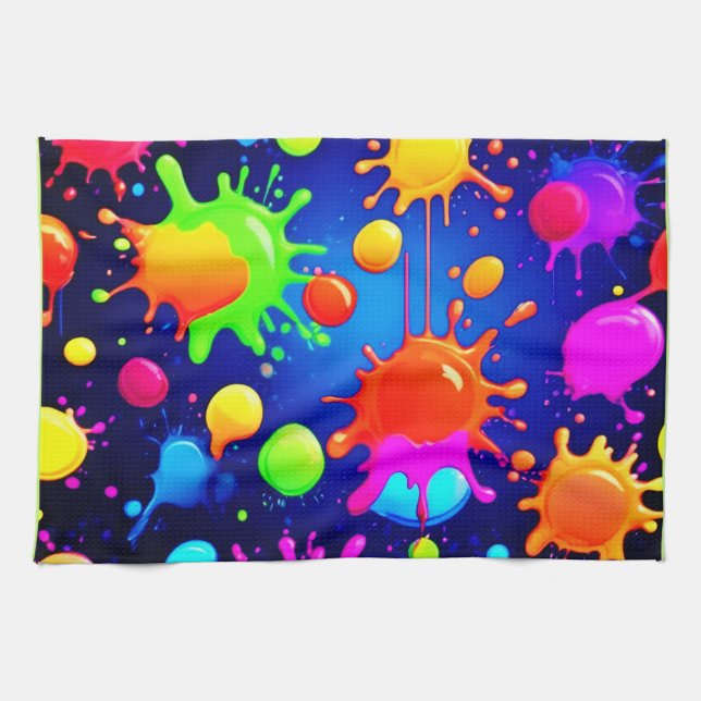 Sprängning av målningsfärg för brant Abstrakt Kökshandduk (Horisontell)