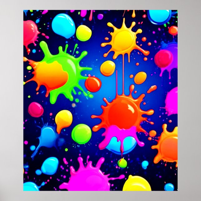 Sprängning av målningsfärg för brant Abstrakt Poster (Framsidan)