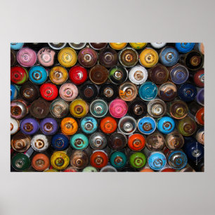 Spray-burkar, graffiti, poster