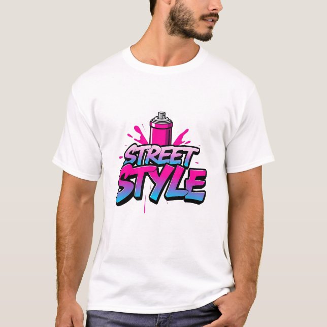 Spray Can Graffiti Tee - Retro Street Stil (Framsida)