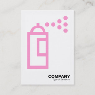 Spray Can - Rosa on White Visitkort