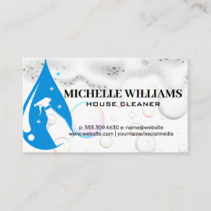 Spray Flaska Vatten Drop Logotyp Soap Bubbles Visitkort