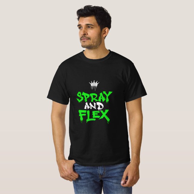 Spray och Flex Graffiti Streetwear T-Shirt Design  (Hel framsida)