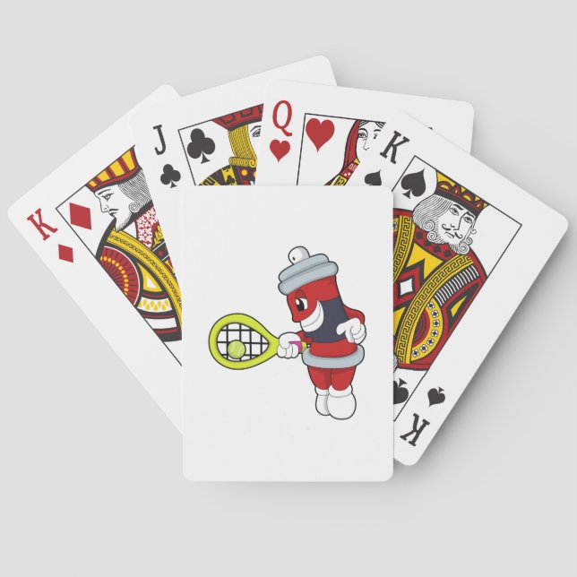 Spray på Tennis med tennis racket Casinokort (Baksidan)