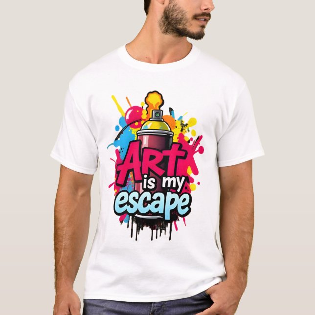 Spray Paint Art Escape - Graffiti-Inspired Urban T Shirt (Framsida)