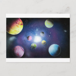 Spray Paint Art Space, galaxmålning Vykort