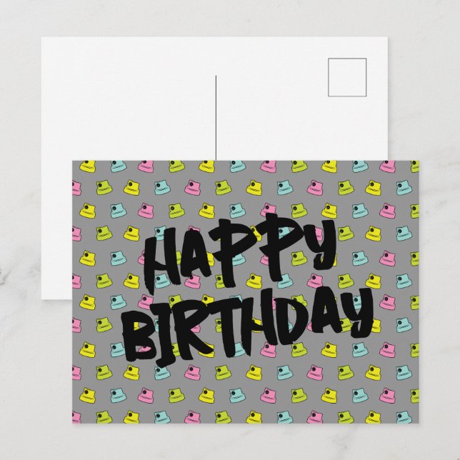 Spray Paint Capsyl - Glad Födelsedag Vykort (Fram/baksida)