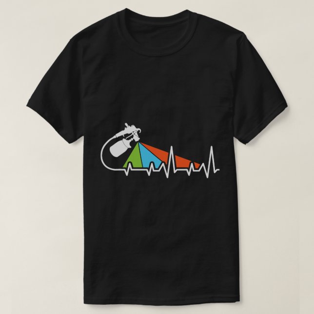 Spray Painter Heartslag EKG Auto Body Painter Car T Shirt (Design framsida)