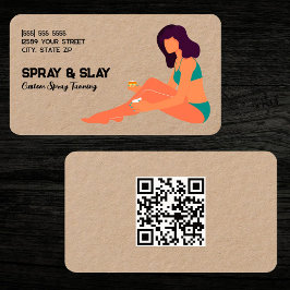 Spray Tan Anpassningsbar QR Kraft Visitkort