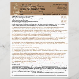 Spray Tan Ansvarsfriskrivning Medgivande Waiver-fo Reklamblad