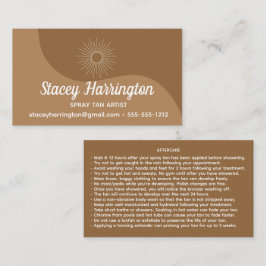 Spray Tan Artist Mobile Tanning Visitkort