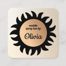 Spray Tan Copper Sol Rays Business Square B Fyrkantigt Visitkort