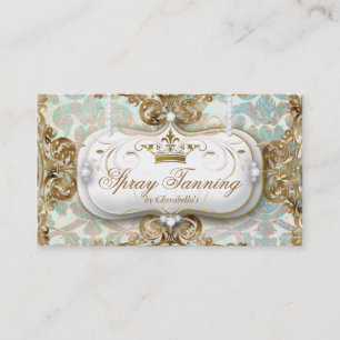 Spray Tan Elegant Krona Damask Jewelry Visitkort