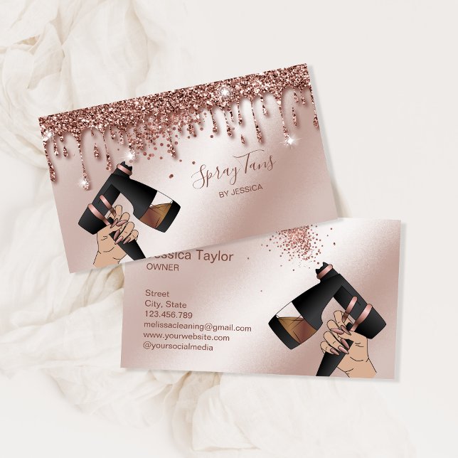 Spray Tan Gun, Mobile Ro Guld Spray Tanning Visitkort (Skapare uppladdad)