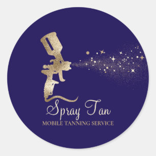 Spray Tan Mobil Solbränna Air Brush marinblå Runt Klistermärke
