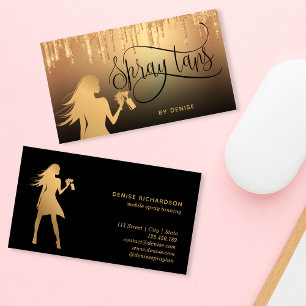 Spray Tan Mobile Spray Tan Guld Glittering Girl Visitkort
