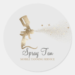 Spray Tan Mobile Tanning Luft Guld Makeup Runt Klistermärke
