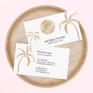 Spray Tan Mobile Tropical Handflatan Träd Beach Gu Visitkort