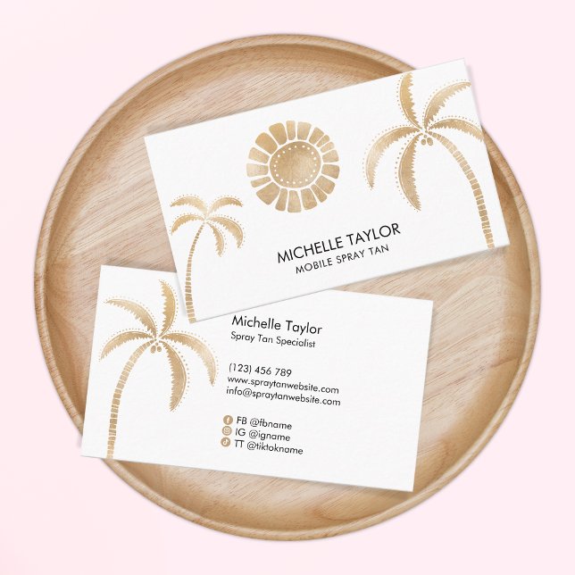 Spray Tan Mobile Tropical Handflatan Träd Beach Gu Visitkort (Skapare uppladdad)
