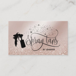 Spray tan script glitter guld visitkort