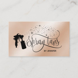 Spray tan script glitter guld visitkort