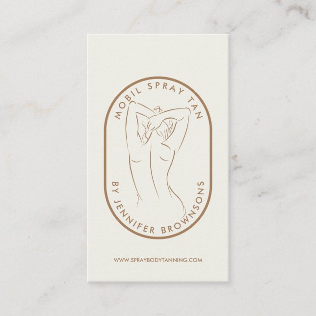 Spray Tan Woman Body Skin Beatuy Spa Visitkort (Framsida)
