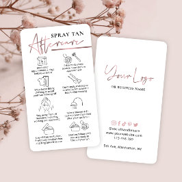 Spray Tanning Aftercare Guide Rosa ros Guld Visitkort