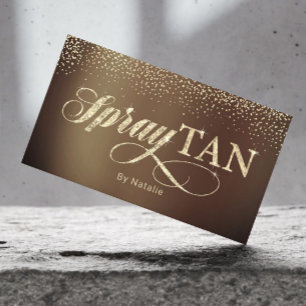 Spray Tanning Modern Guld Typography Visitkort