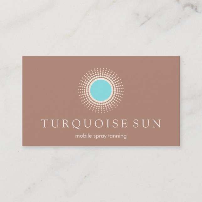Spray Tanning Tan och Turcos Sol Logotyp Visitkort (Framsida)