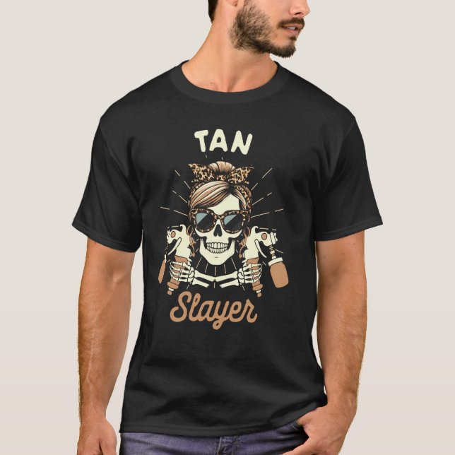 Spray Tanning Technician Spray Tan Dealer Summer T Shirt (Framsida)