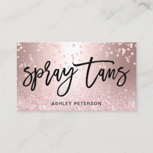 Spray tans ro guld glitter metallkonetti visitkort