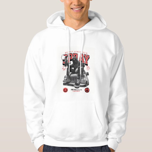 "SPRAY": The authentic graffiti culture hoodie. Ex Hoodie (Framsida)