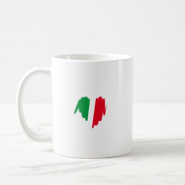 Sprayed Italy Flagga Graffiti Heart Graphic Kaffemugg (Vänster)