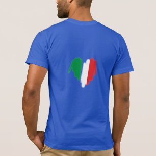 Sprayed Italy Flagga Graffiti Heart Graphic T Shirt