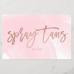 Spraytans logotyp elegant ro guld typografi rosa flygblad