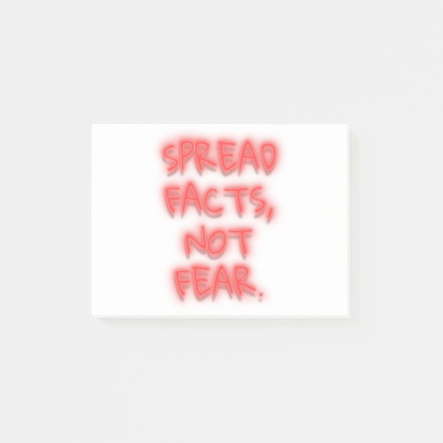Spread facts, not fear neon sign transparent post-it block (Framsida)