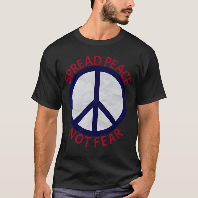 Spread fred fruktar inte symboler blå röd t shirt (Framsida)