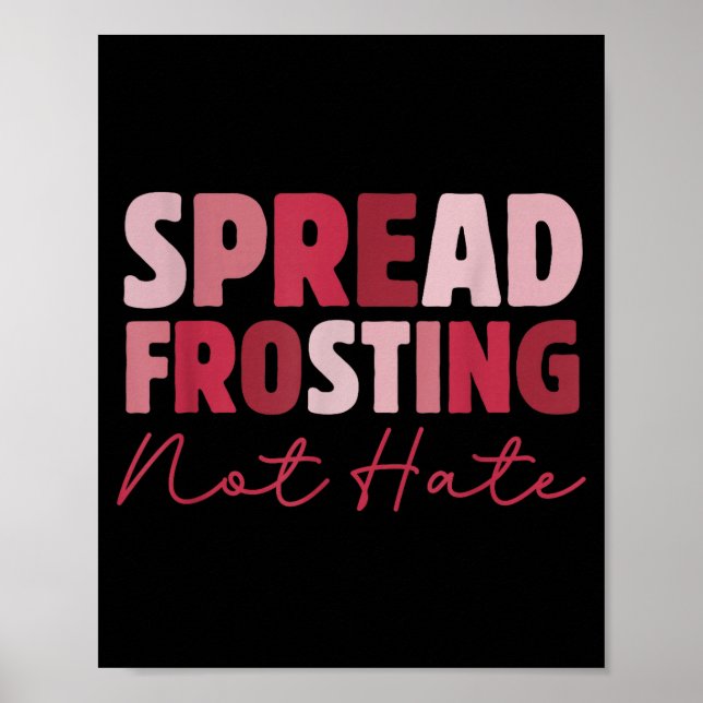 Spread Frosting Not Hate - Funny Baking Lovers Bak Poster (Framsidan)